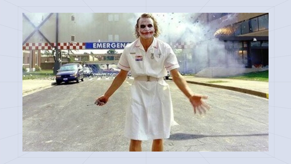 Joker Blowing Up Hospital - The Dark Knight - AI Memes Template